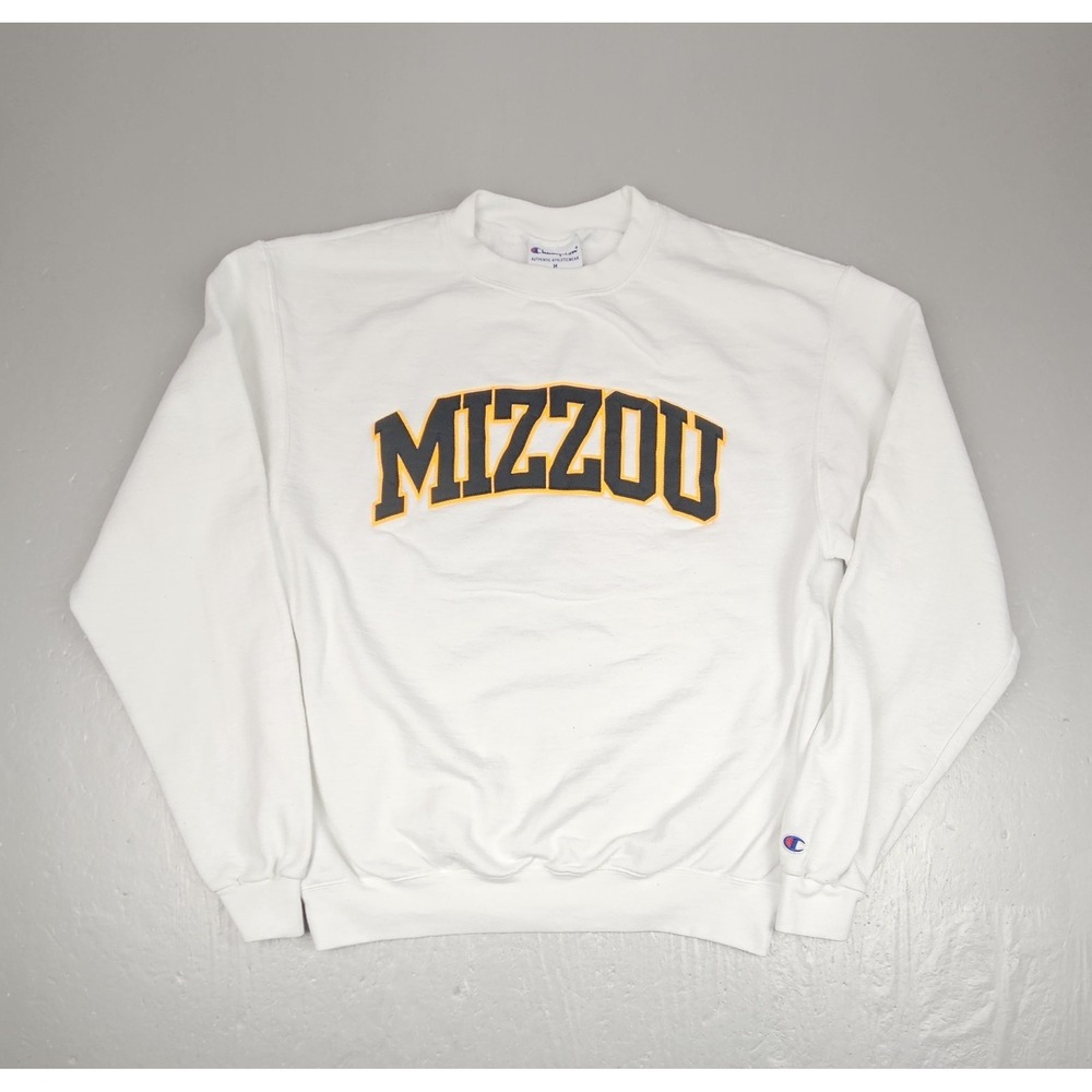 Champion Missouri Tigers‎ Sweatshirt Mens Medium White Crewneck Y2k Pullover